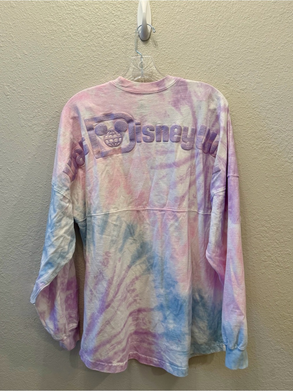 Disney Parks WDW Pastel Tie Dye Glitter Spirit Jersey M